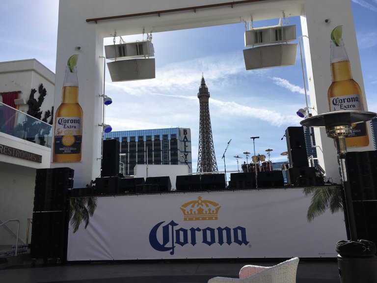 Corona Stage for Super Bowl 2018 by AV Vegas at Drai’s Nightclub. Entertainment by Cypress Hill