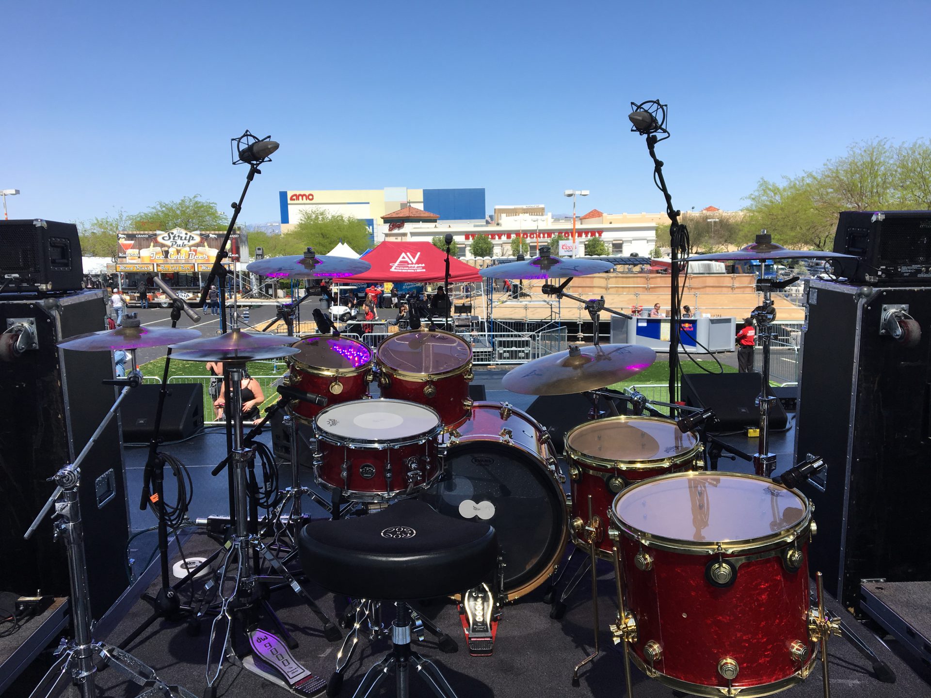 Drum kit Stoney's Rockin' Country and AV Vegas Rock the ACM Tailgate for a Cause Concert