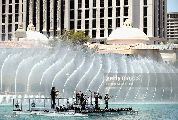 Getty Images Panic At The Disco AV Vegas Floating Stage Bellagio Fountains Las Vegas