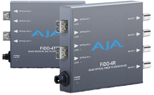 AJA FIDO 4T/4R Quad SDI to SM Fiber TX/RX
